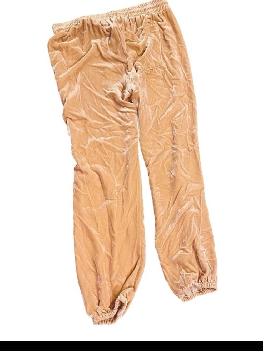 CURRENT/ELLIOTT Blush Pink Velvet Joggers - Picture 2 of 6